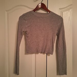 Gray Long Sleeve Women's Sweater Top